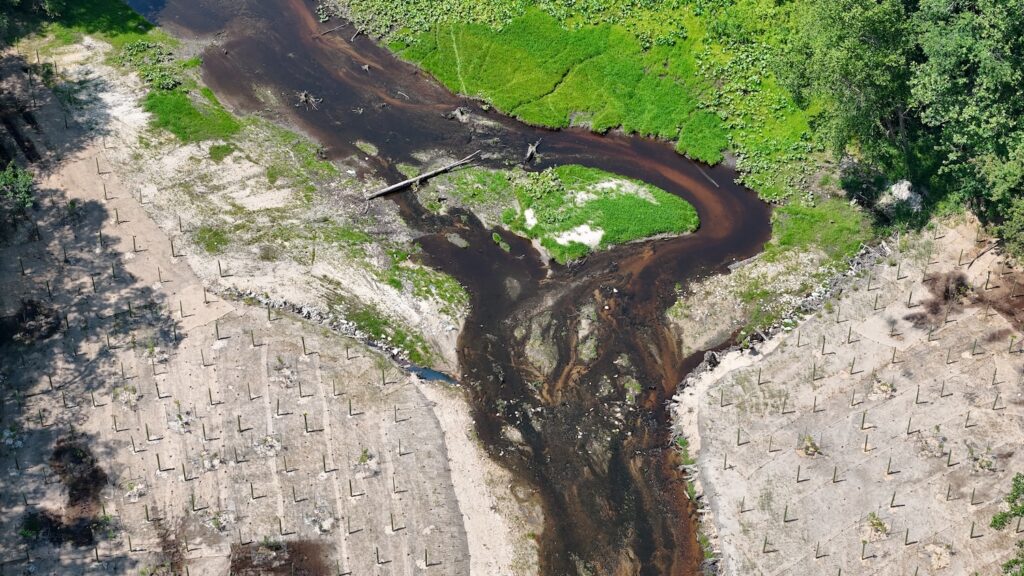 Aerial images from before and after the Cypress Branch Dam removal | Jim Thompson, MD DNR