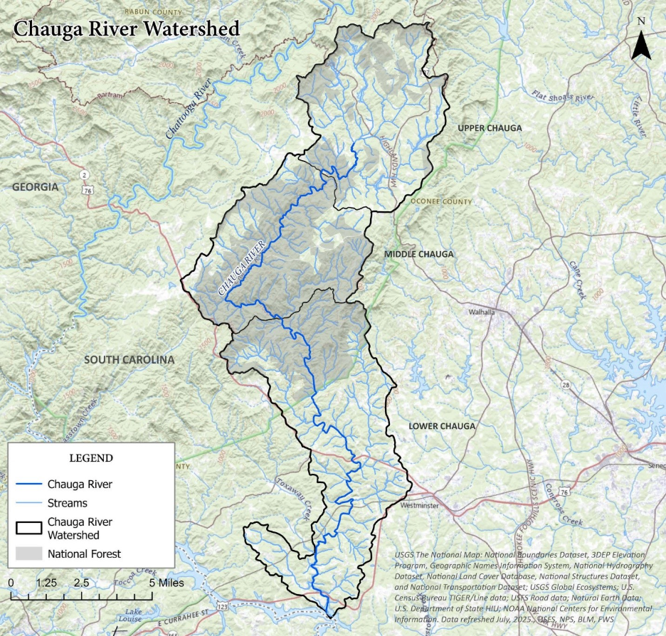 Chauga River map